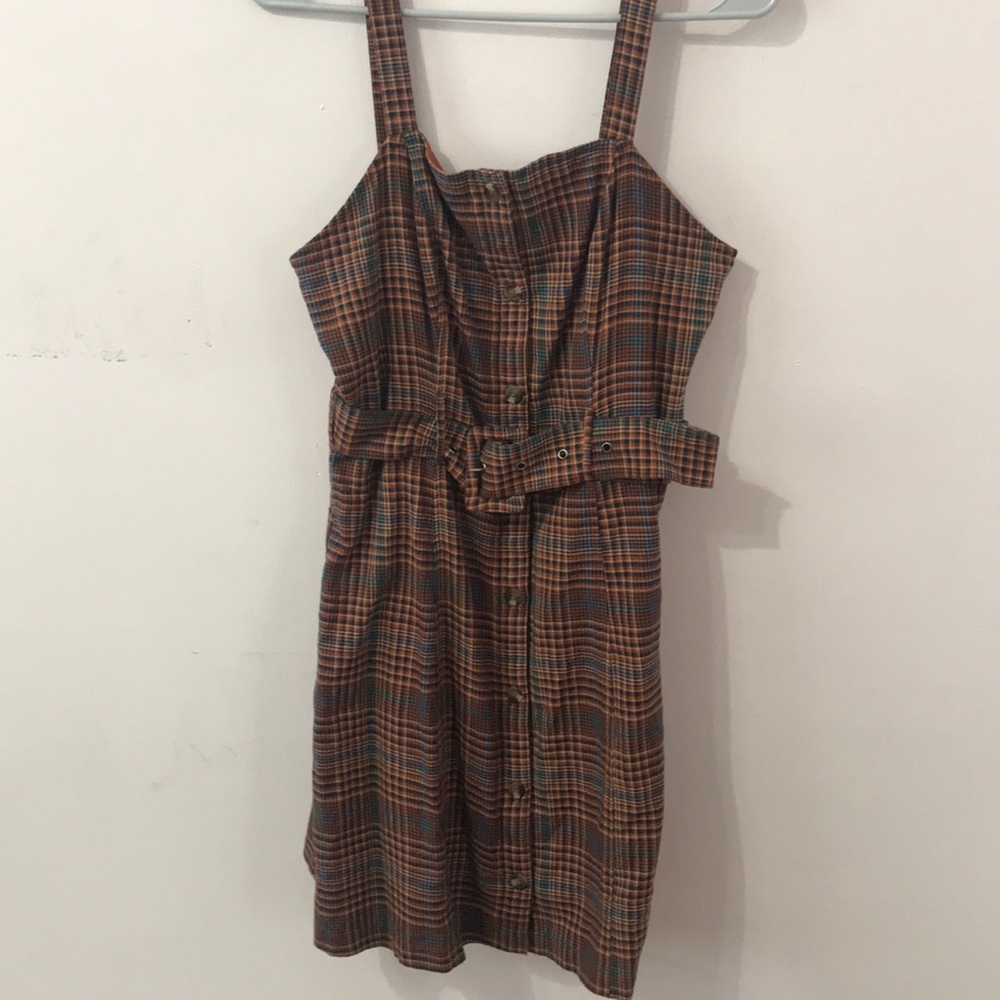 American Eagle Plaid Button Up Dress